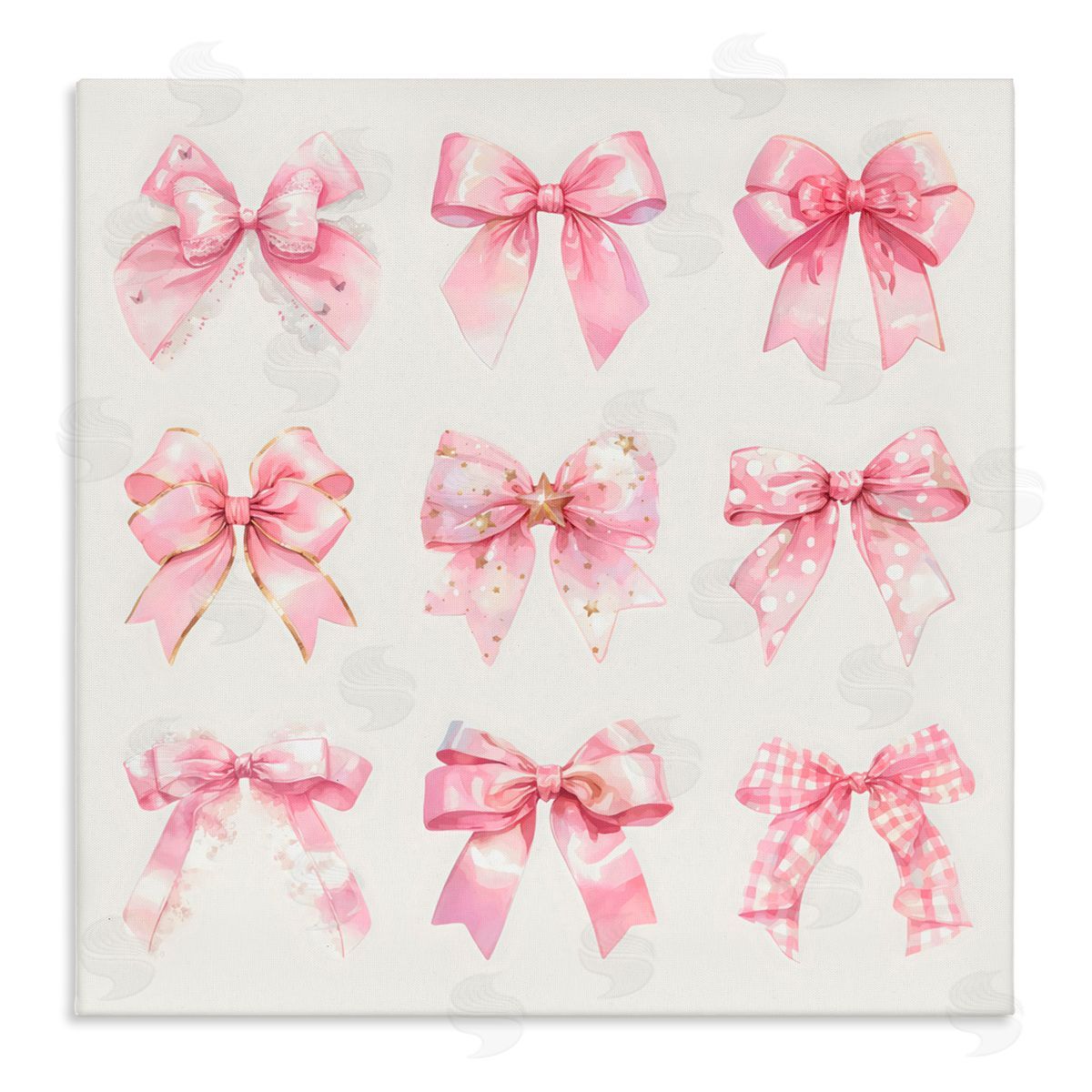 Creative Studio Ribbon Bow Styles Grouping Canvas Wall Art Print