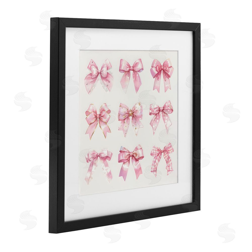 Creative Studio Ribbon Bow Styles Grouping Black Framed Print Under Glass Art