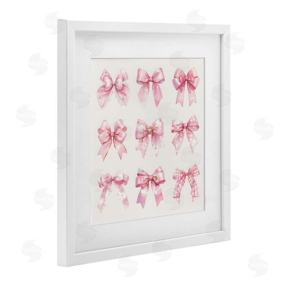 Creative Studio Ribbon Bow Styles Grouping White Framed Print Under Glass Art