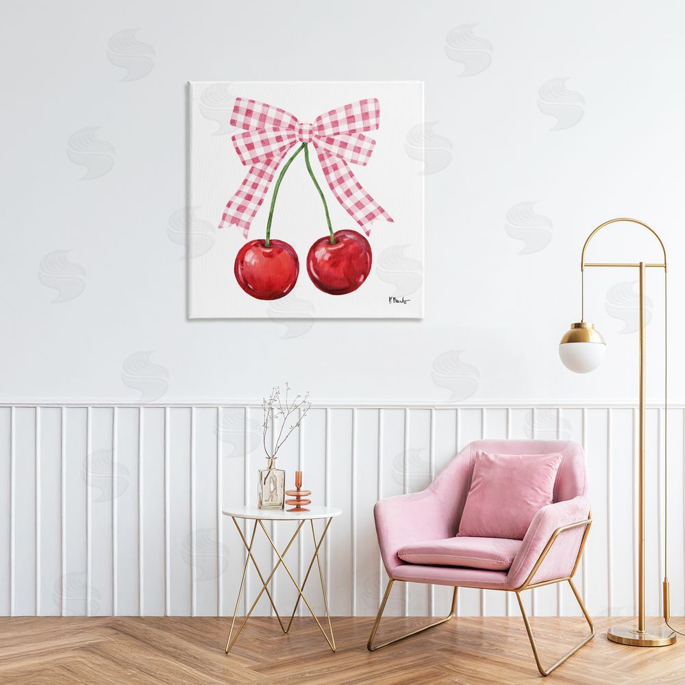 Paul Brent Lucky Cherries & Pink Bow Printed Wall Art in Room