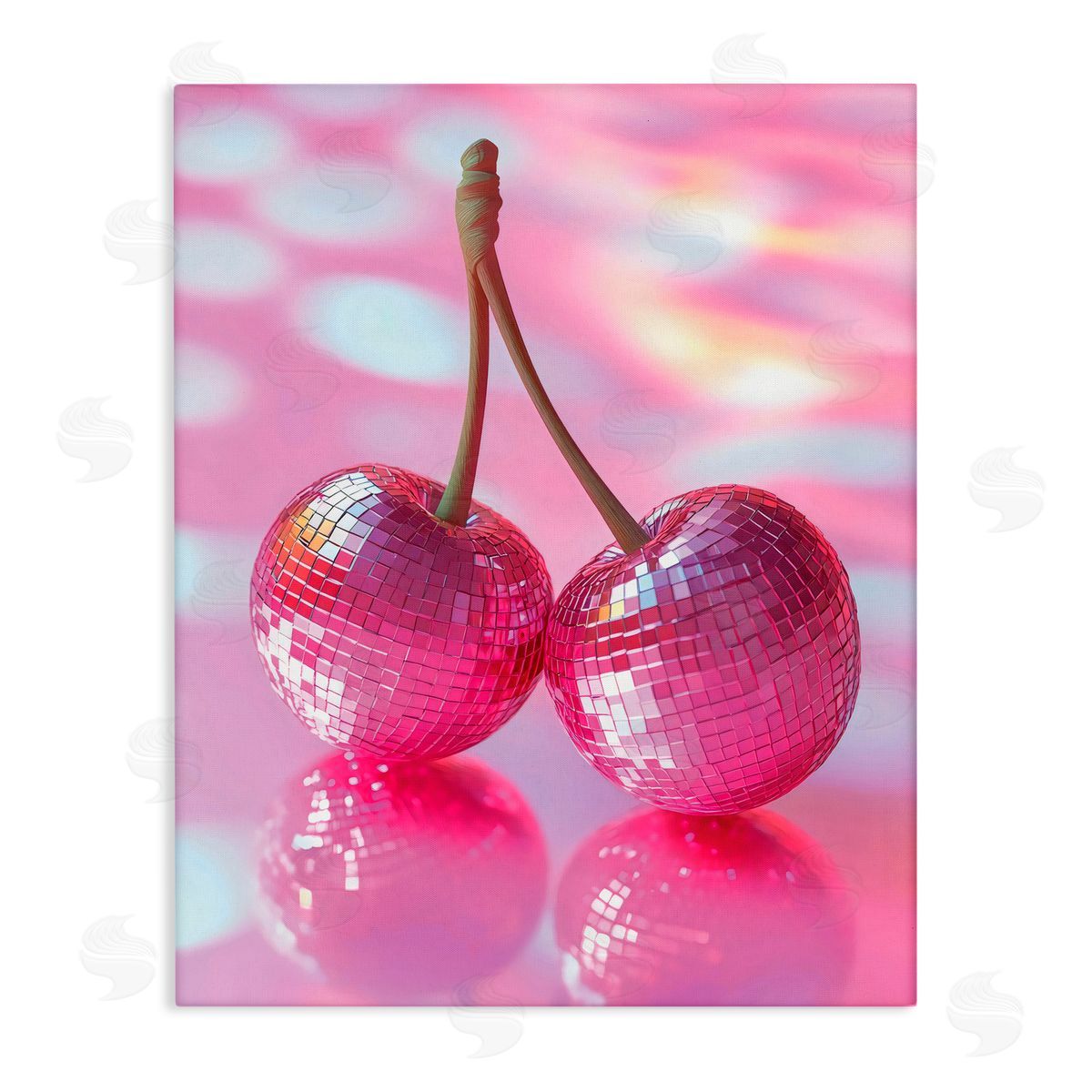 Creative Studio Pastel Disco Ball Cherries Canvas Wall Art Print