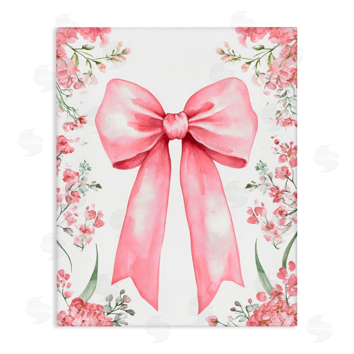 Creative Studio Floral Bouquet Pink Bow Canvas Wall Art Print