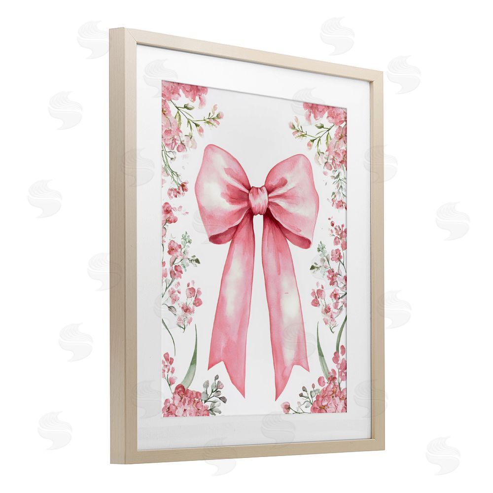 Creative Studio Floral Bouquet Pink Bow Birch Framed Print Under Glass Art