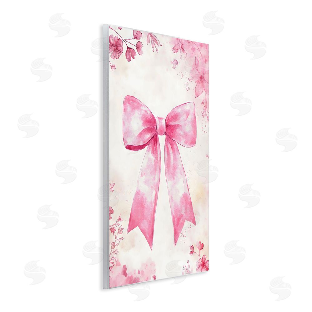 Creative Studio Whimsical Floral Bow Pink & Beige Wall Plaque Art Print