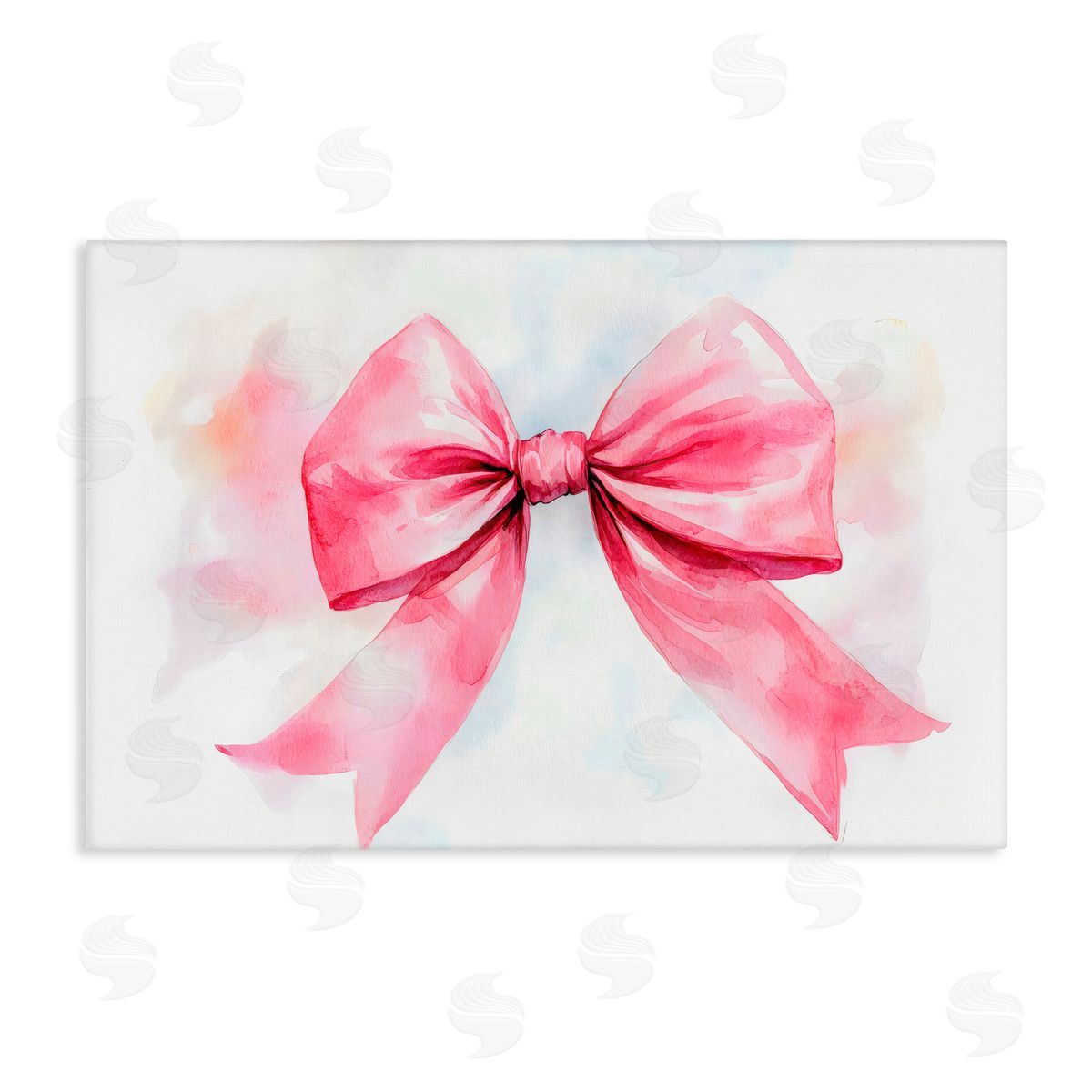 Creative Studio Watercolor Fade Pink Bow Canvas Wall Art Print