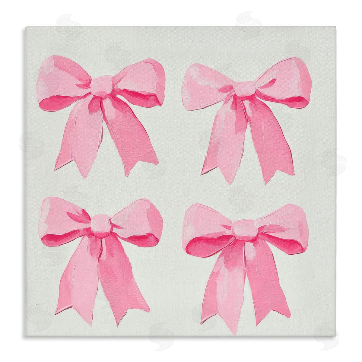 Petal Prints Design Four Soft Pink Bows Canvas Wall Art Print