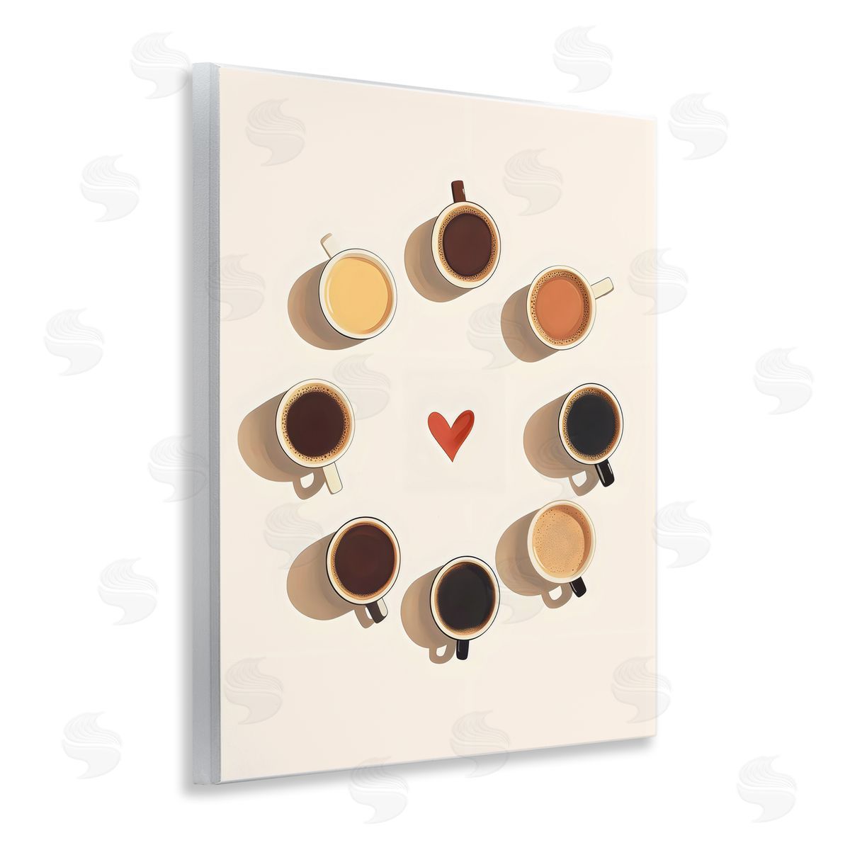 Arlington Prints Circle Of Coffee Mugs Wall Plaque Art Print