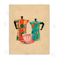 Arlington Prints | Retro Morning Moka Pots