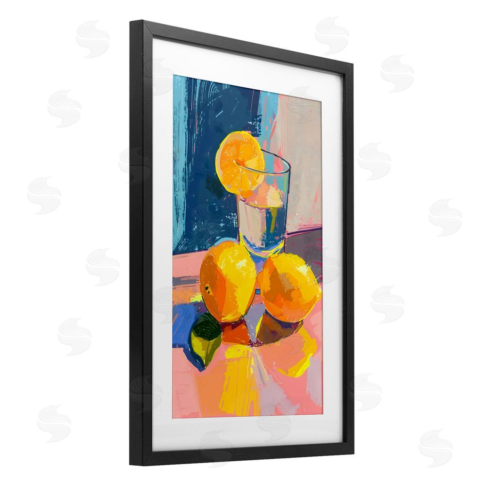 Creative Studio Lemon Water Table Spread Black Framed Print Under Glass Art