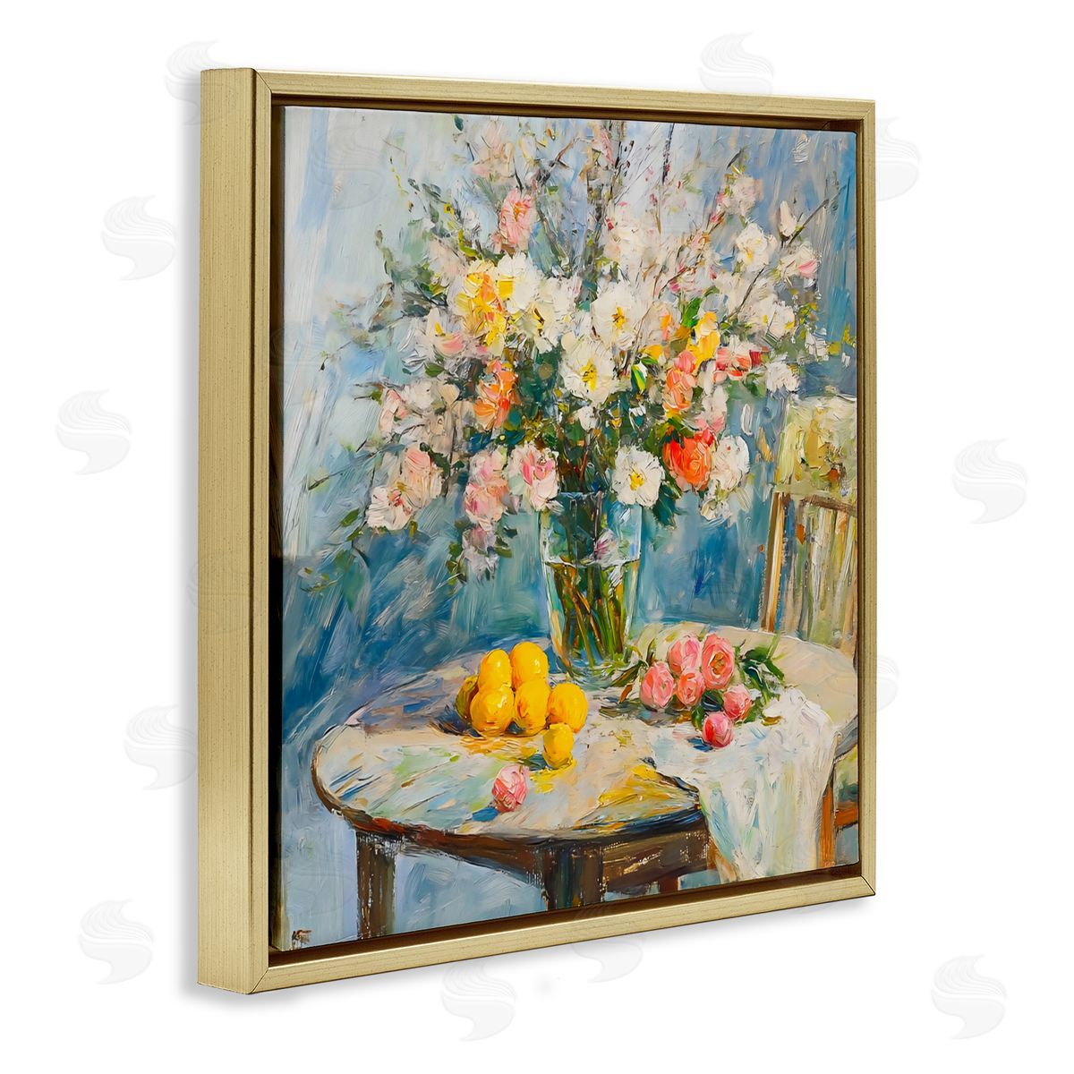 Creative Studio Citrus Breakfast Table Setting Gold Floating Frame Canvas Art Print