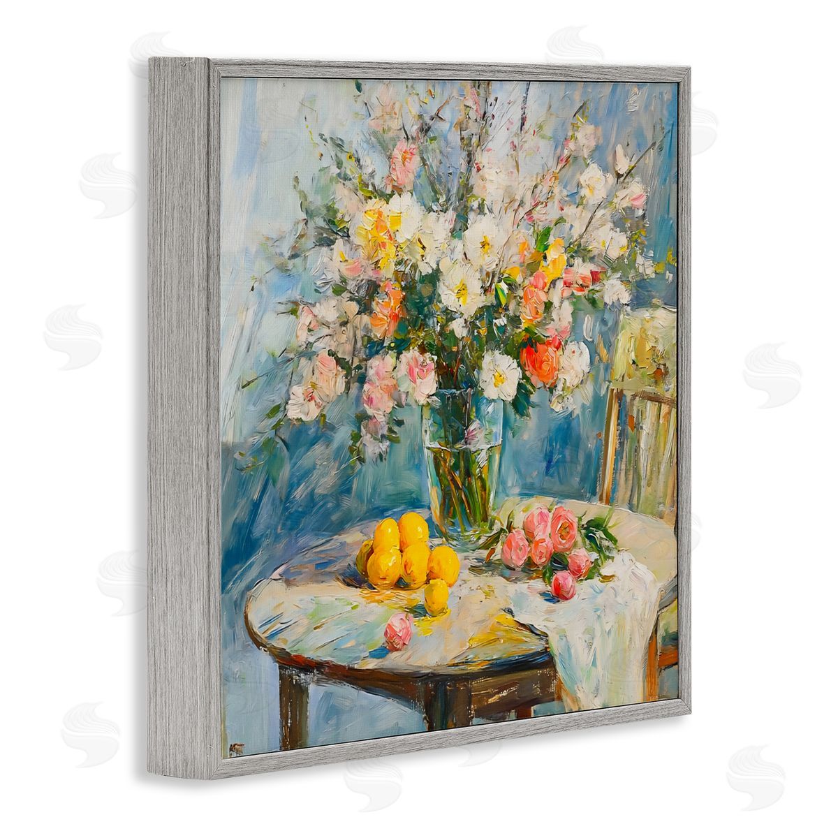 Creative Studio Citrus Breakfast Table Setting Gray Framed Giclee Art Print