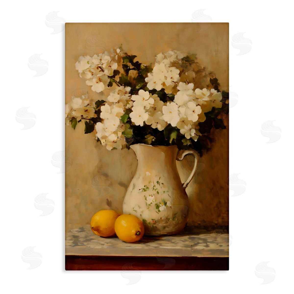 Creative Studio Vintage Pitcher Of Hydrangeas Canvas Wall Art Print
