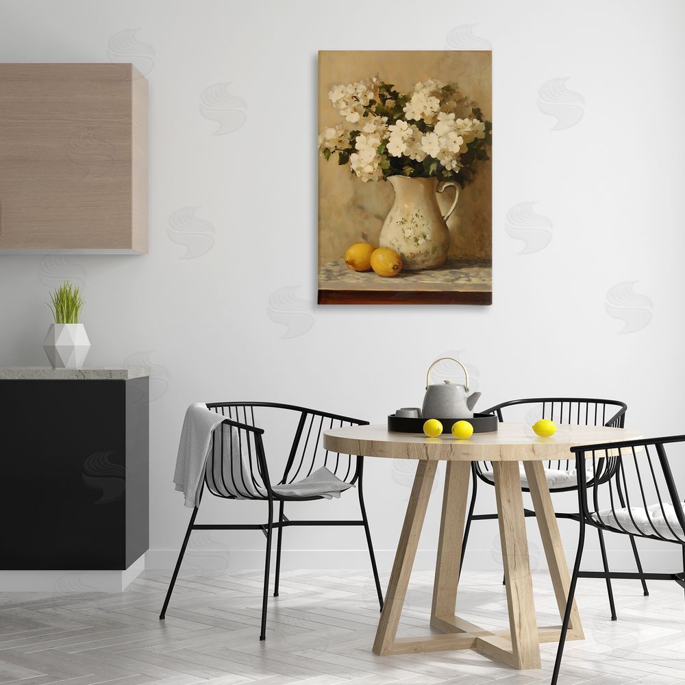 Creative Studio Vintage Pitcher Of Hydrangeas Printed Wall Art in Room