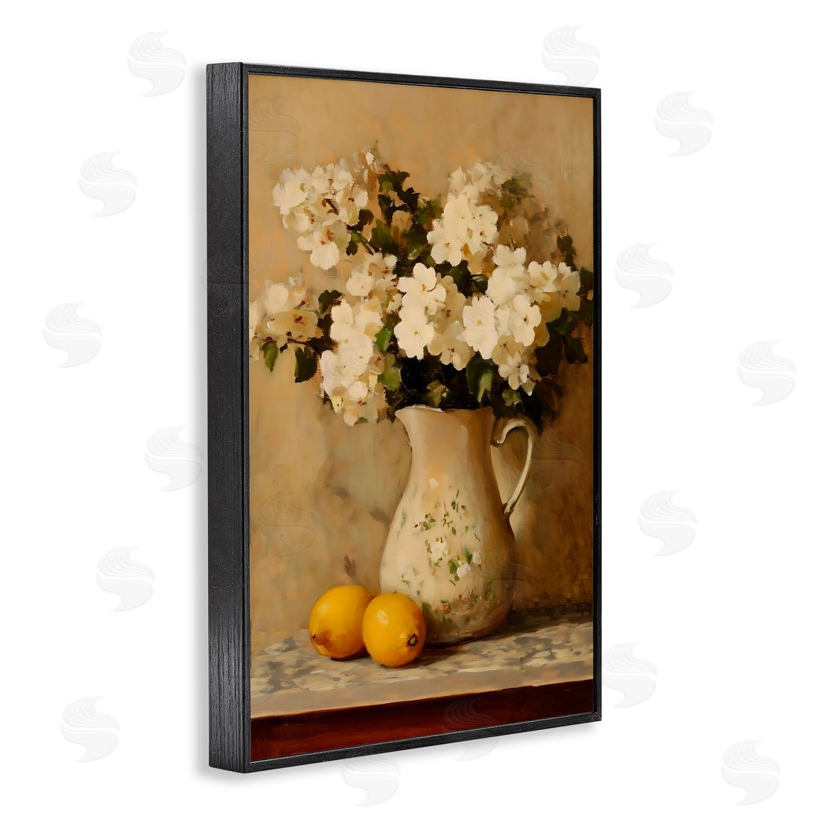 Creative Studio Vintage Pitcher Of Hydrangeas Black Framed Giclee Art Print