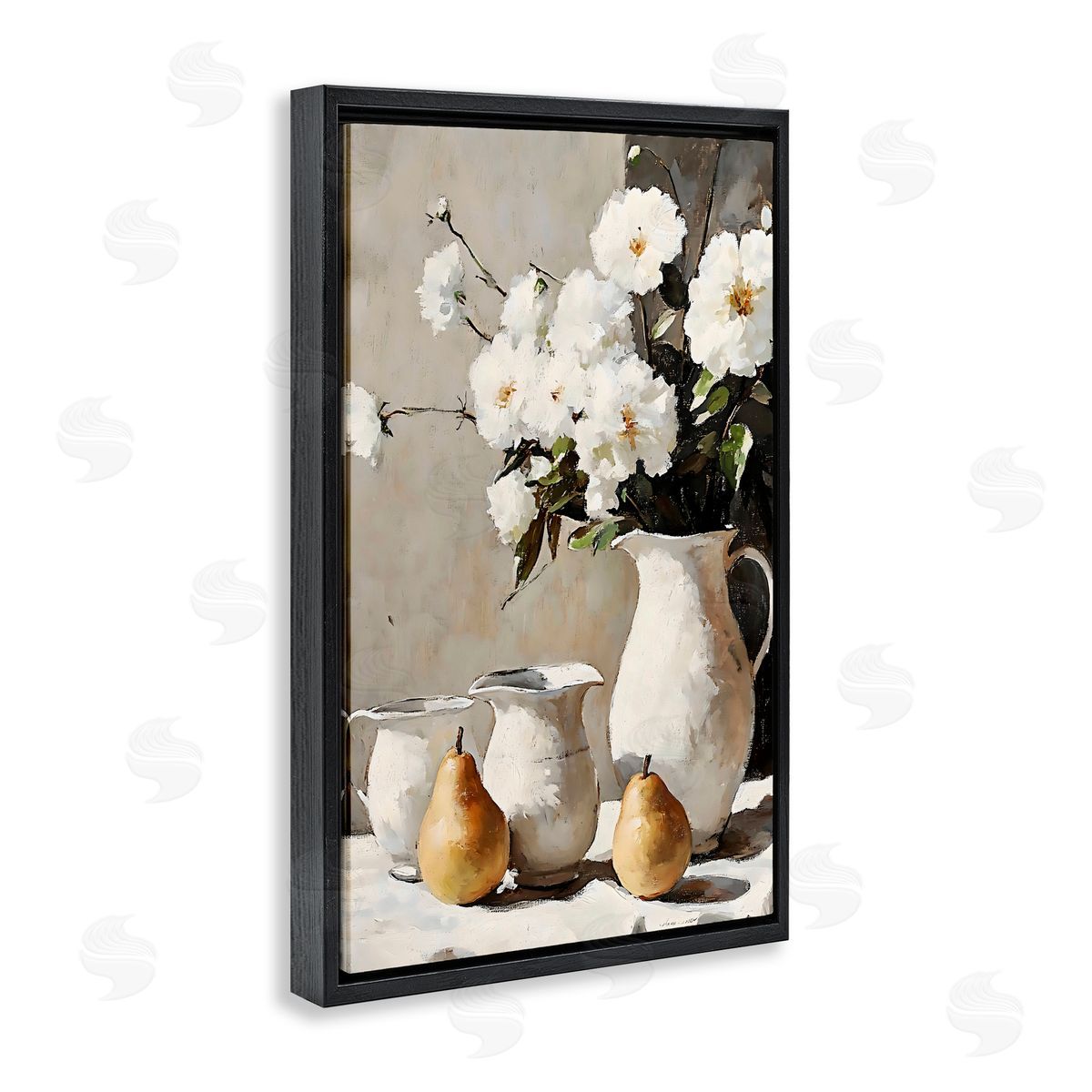 Creative Studio Peaceful Table Setting Black Floating Frame Canvas Wall Art Print