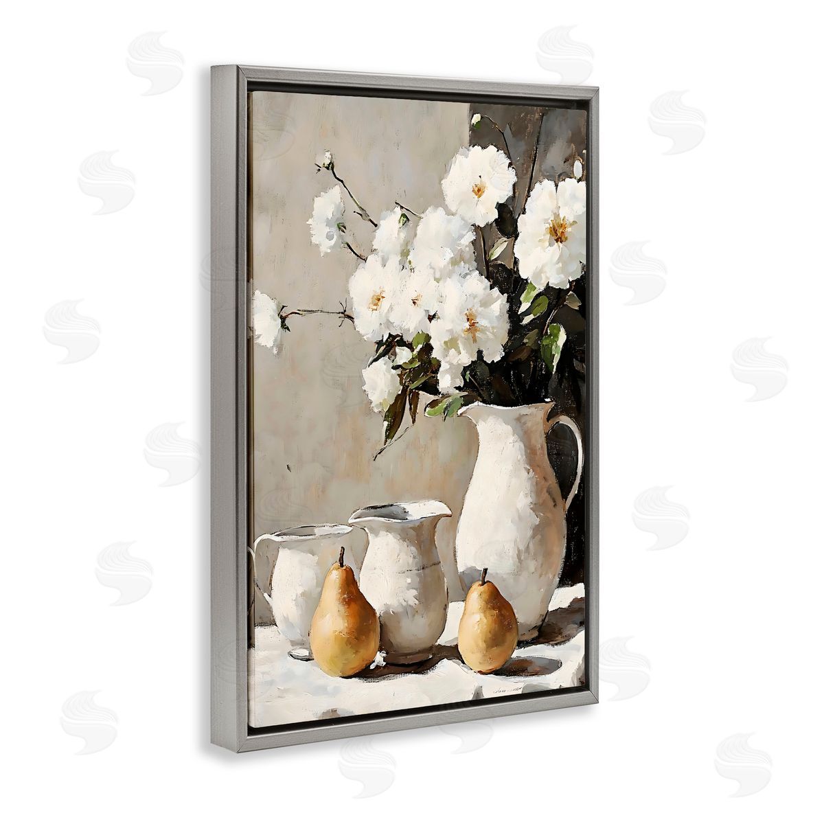 Creative Studio Peaceful Table Setting Gray Floating Frame Canvas Art Print