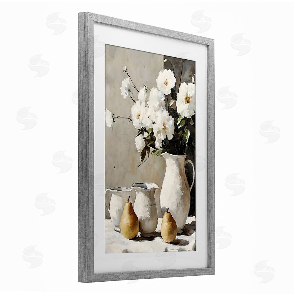 Creative Studio Peaceful Table Setting Gray Framed Print Under Glass Art