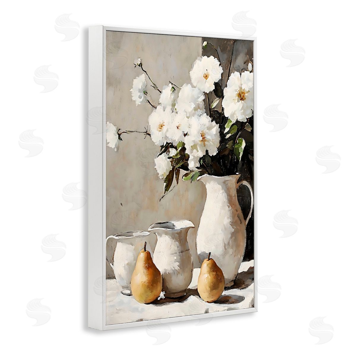 Creative Studio Peaceful Table Setting White Frame Giclee Art Print