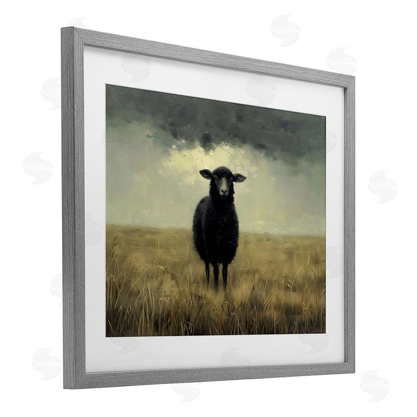 Arlington Prints | Black Sheep in Field