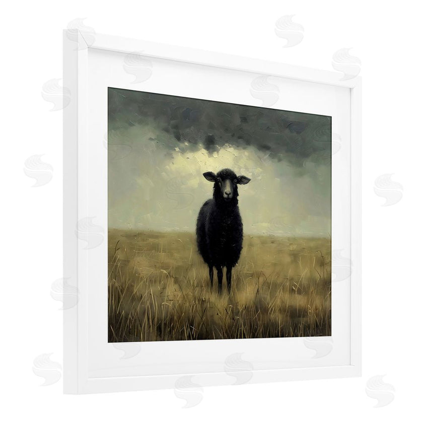 Arlington Prints | Black Sheep in Field