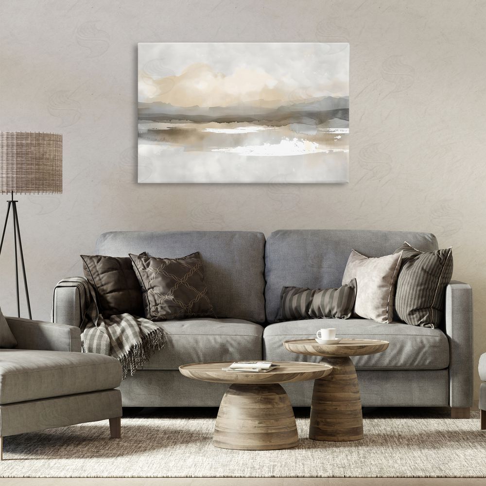 Creative Studio Subtle Watercolor Mountains Printed Wall Art in Room