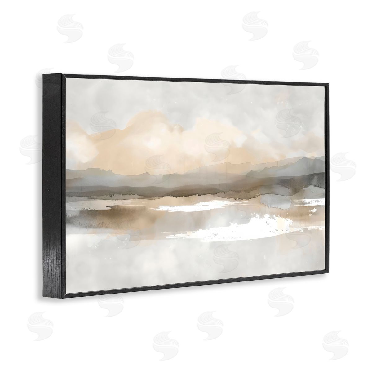 Creative Studio Subtle Watercolor Mountains Black Framed Giclee Art Print