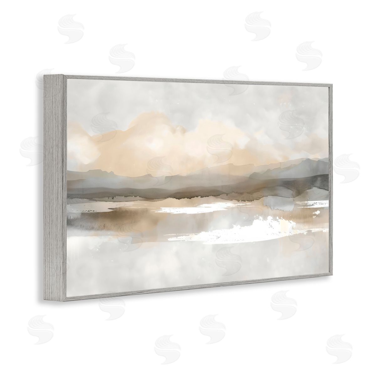 Creative Studio Subtle Watercolor Mountains Gray Framed Giclee Art Print