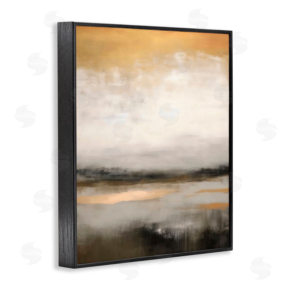 Creative Studio Dreamy Neutral Abstract Landscape Black Framed Giclee Art Print