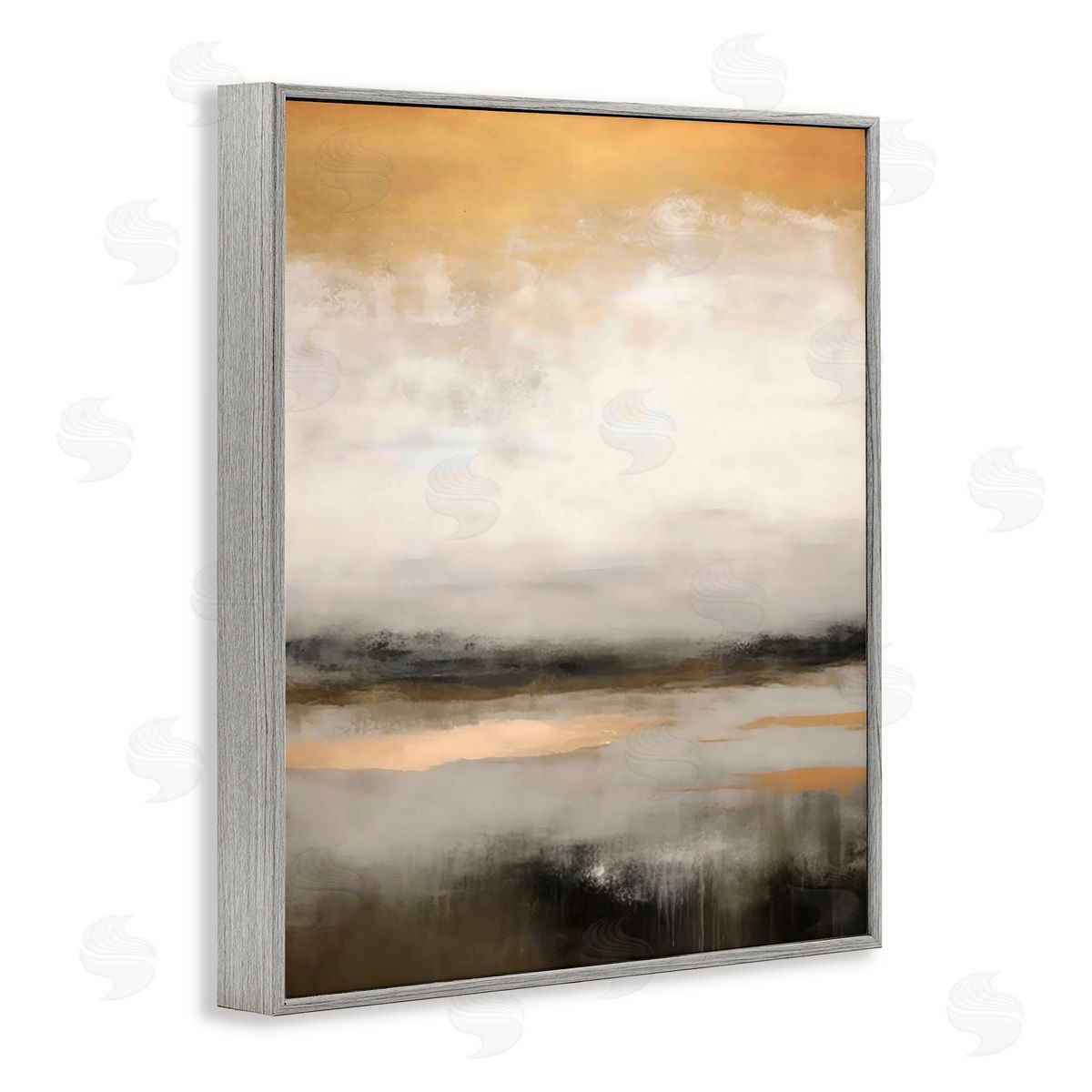 Creative Studio Dreamy Neutral Abstract Landscape Gray Framed Giclee Art Print