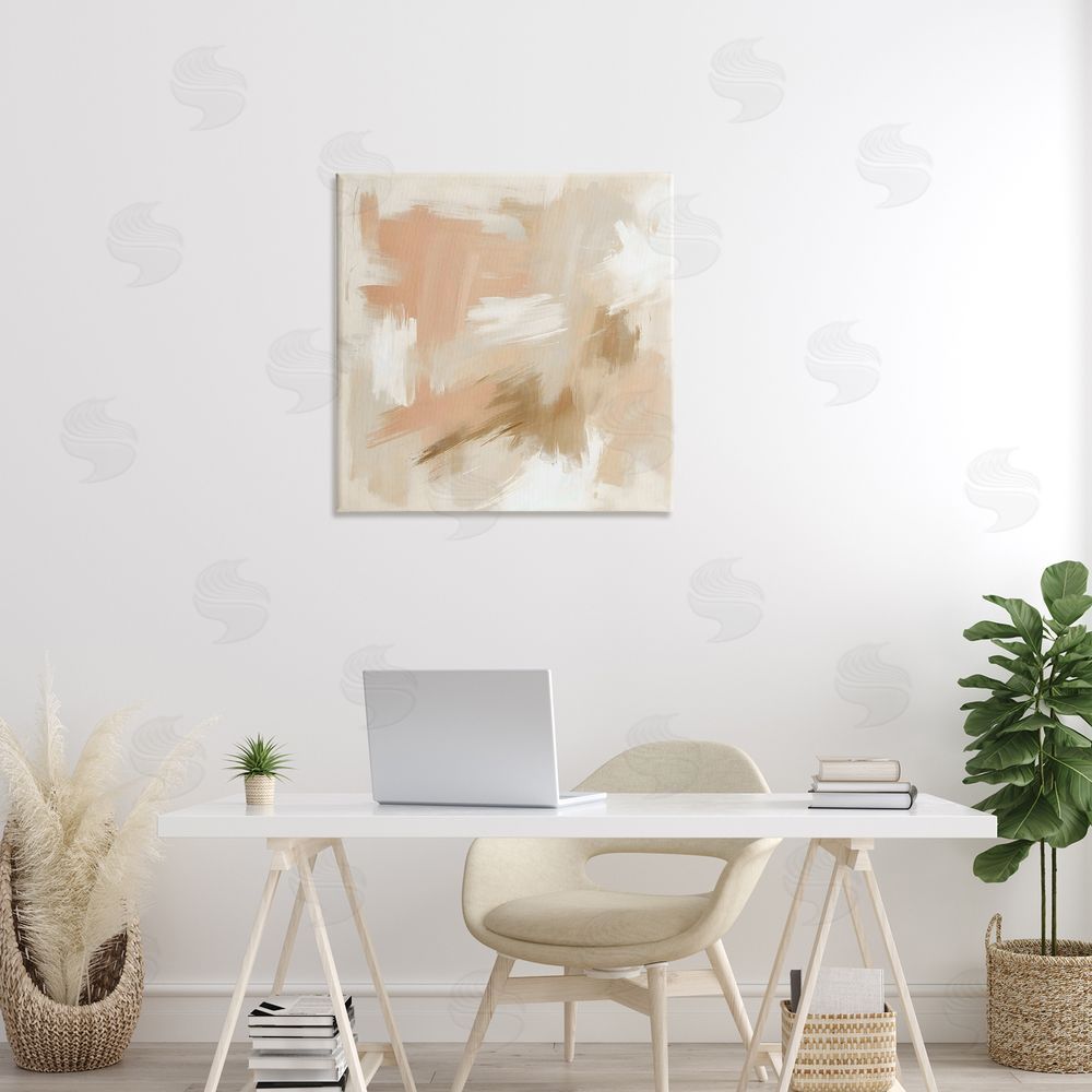 Creative Studio Beige And Pink Strokes Printed Wall Art in Room
