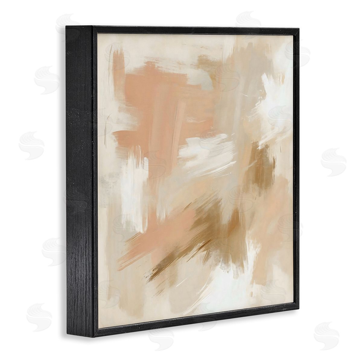 Creative Studio Beige And Pink Strokes Black Framed Giclee Art Print