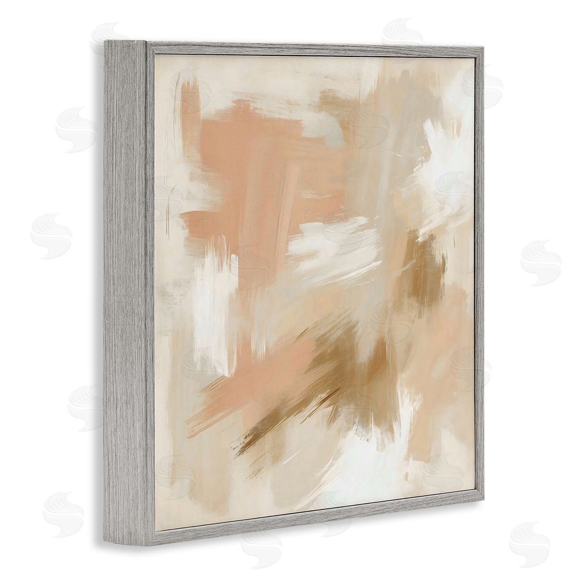 Creative Studio Beige And Pink Strokes Gray Framed Giclee Art Print