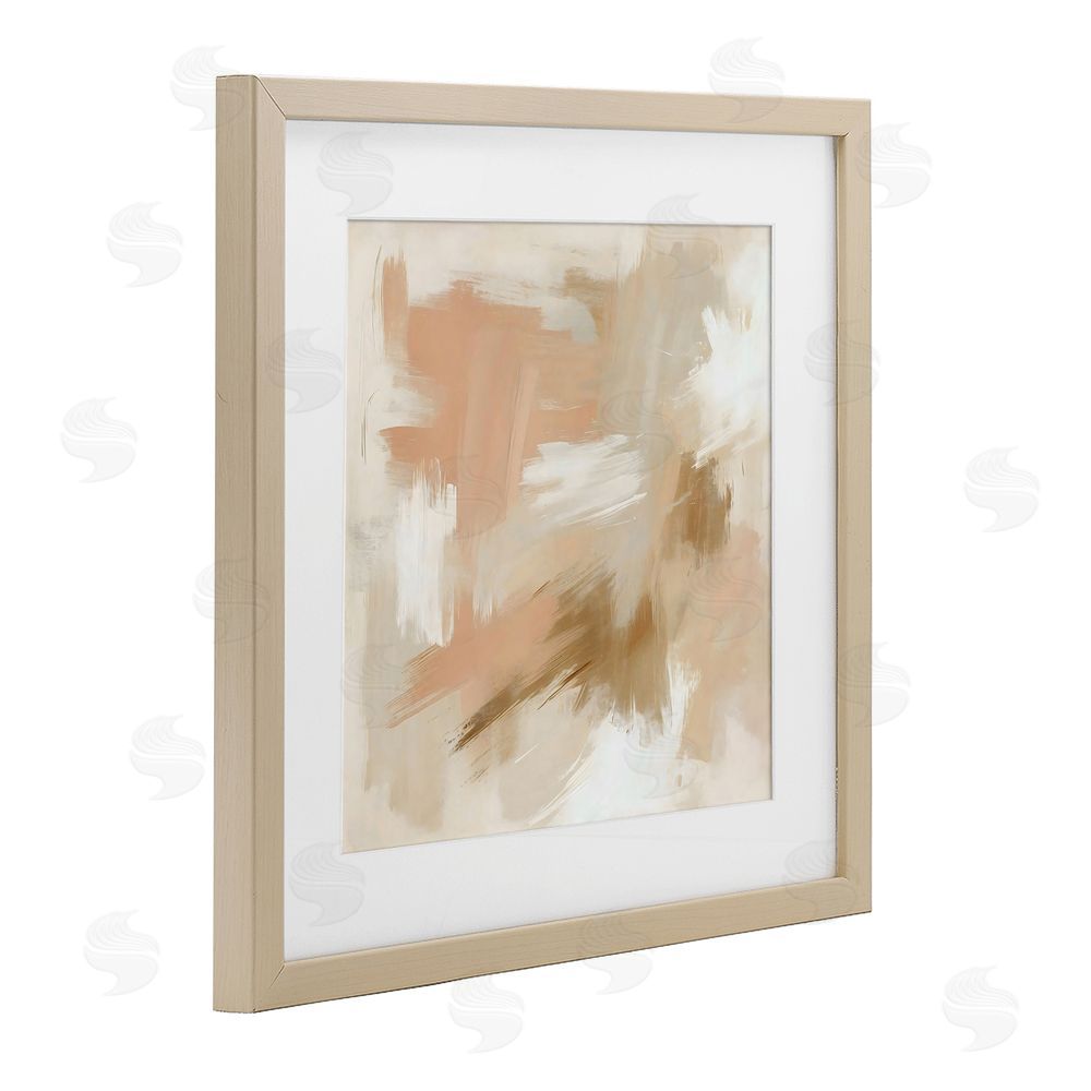 Creative Studio Beige And Pink Strokes Birch Framed Print Under Glass Art