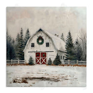 Creative Studio | White Christmas Barn with Wreat