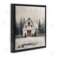 Creative Studio | White Christmas Barn with Wreat