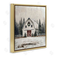 Creative Studio | White Christmas Barn with Wreat