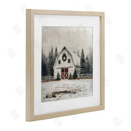 Creative Studio | White Christmas Barn with Wreat