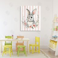Arlington Prints | Pink Striped Nursery Bunny