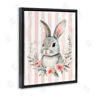Arlington Prints | Pink Striped Nursery Bunny