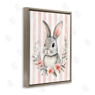 Arlington Prints | Pink Striped Nursery Bunny