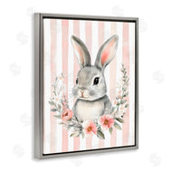 Arlington Prints | Pink Striped Nursery Bunny