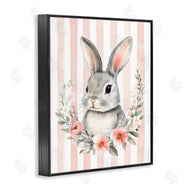 Arlington Prints | Pink Striped Nursery Bunny