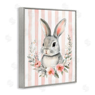 Arlington Prints | Pink Striped Nursery Bunny