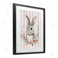 Arlington Prints | Pink Striped Nursery Bunny