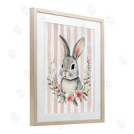 Arlington Prints | Pink Striped Nursery Bunny