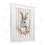 Arlington Prints | Pink Striped Nursery Bunny