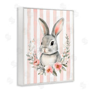 Arlington Prints | Pink Striped Nursery Bunny