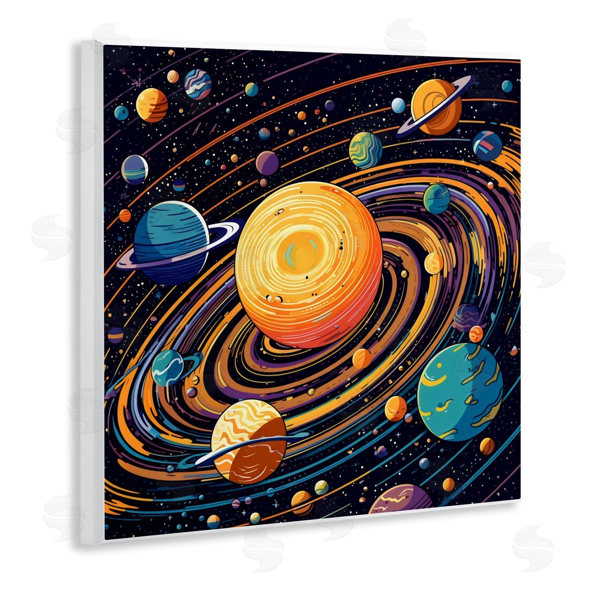 Creative Studio Planet Illustration Spiral Wall Plaque Art Print