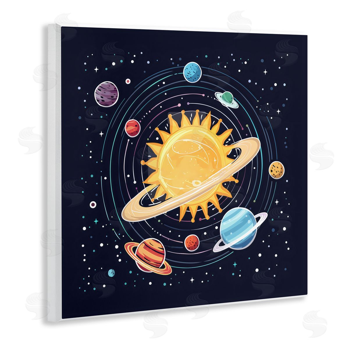 Creative Studio Solar System Planets Orbit Wall Plaque Art Print