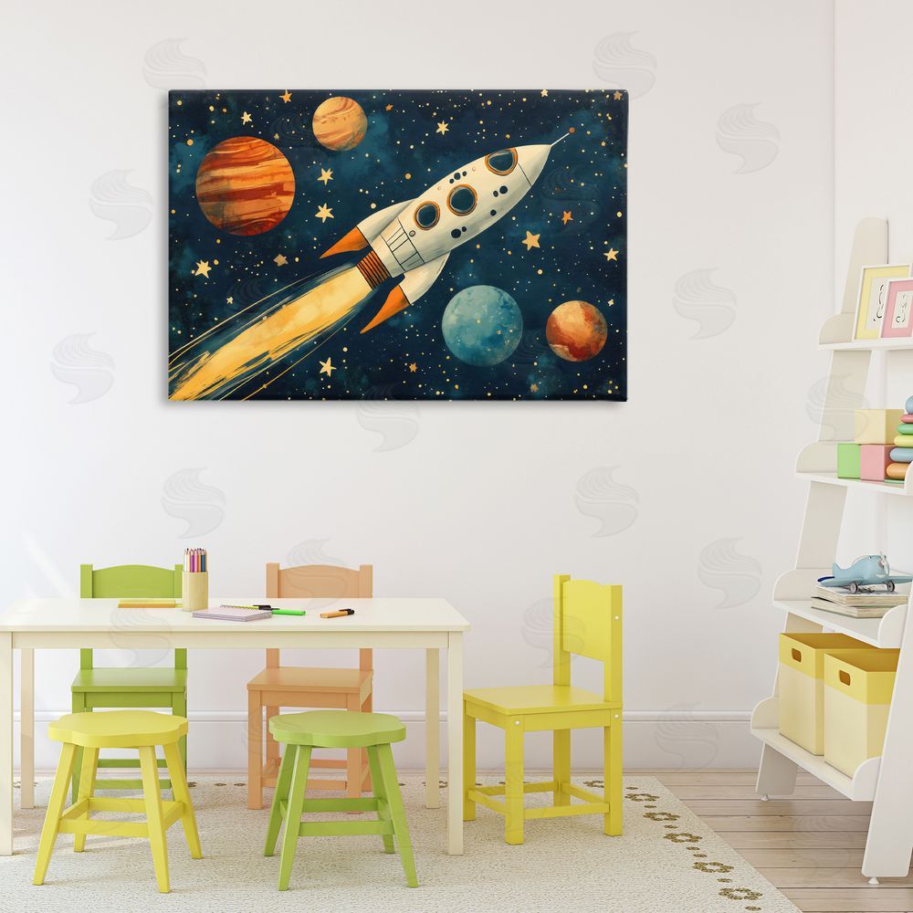 Creative Studio Soaring Through Space Printed Wall Art in Room